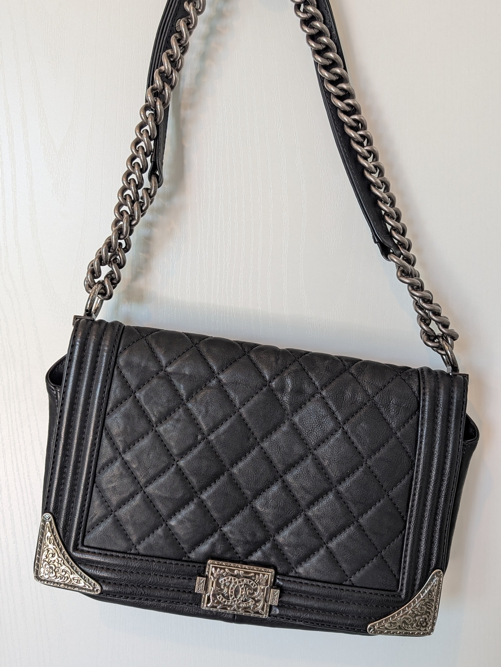 Chanel Black Paris-Dallas Medium Boy Bag- Limited Edition